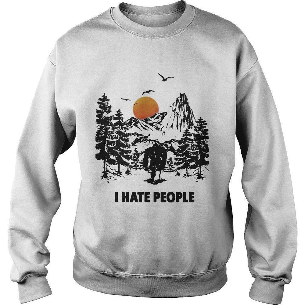 I Hate People Bigfoot Forest Sunset Sweatshirt